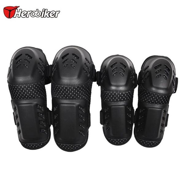 

herobiker motorcycle motocross off-road racing knee + elbow pads set safety guards protective gear extreme sport protectors