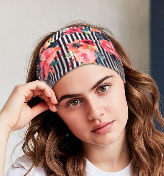 Velvety Headband Plaid Elastic Sweatband Floral Print Running Yoga
