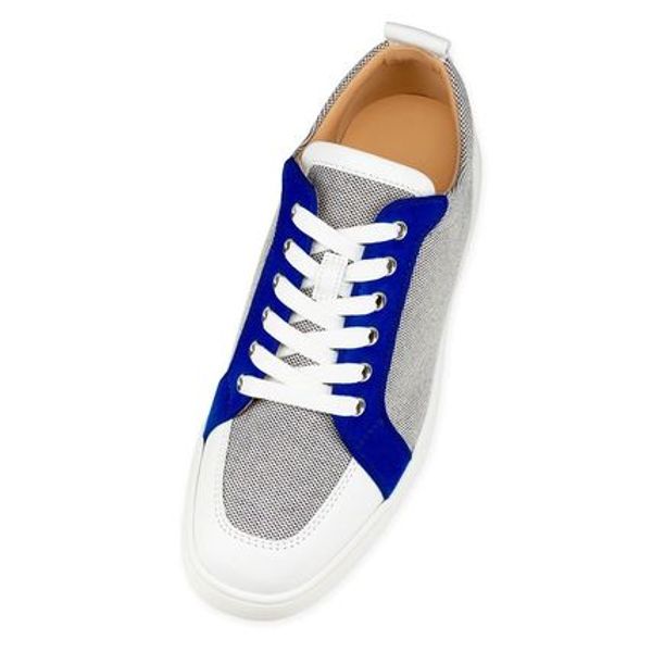 

2019 low cut sneakers rantulow orlato men's flat shoes for man women red bottom junior no spikes flats sneakers genuine leather, Black