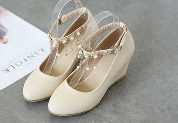 

2019 women's shoes in spring and autumn with new style slope heel round head @2171, Black