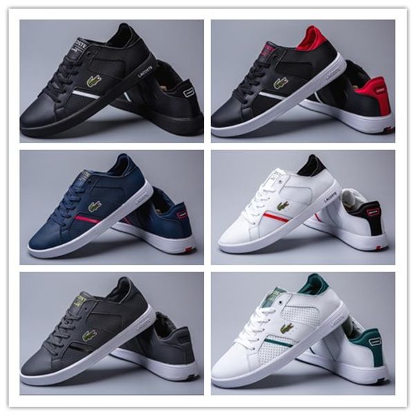 

New llaco te men port running hoe france crocodile embroidery fa hion neaker white black blue walking hoe trainer zapato 36 45