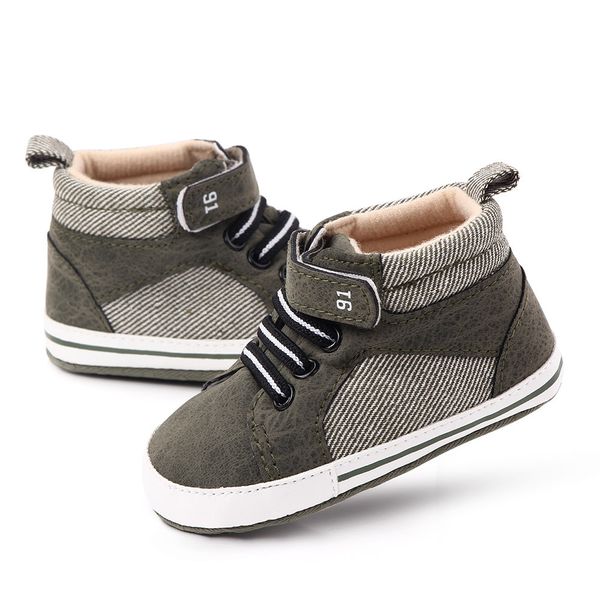 

newborn baby boy crib shoes warm boots anti-slip sneaker pu breathable solid first walkers