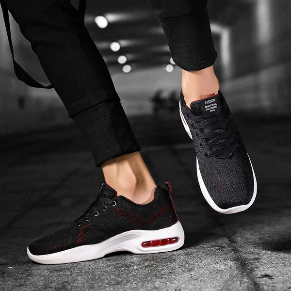 

men sneakers lace up breathable men casual shoes summer autumn fashion shoes plus size 47 light masculino zapatos non-slip, Black