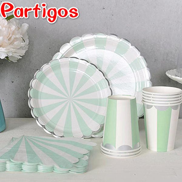 2019 Baby Shower Birthday Wedding Party Pink Mint Green Stripe