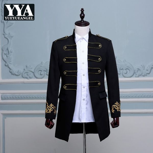 

england style men blazer elegant double breasted long slim fit blazer male design wedding party suit jacket plus size m-2xl, White;black
