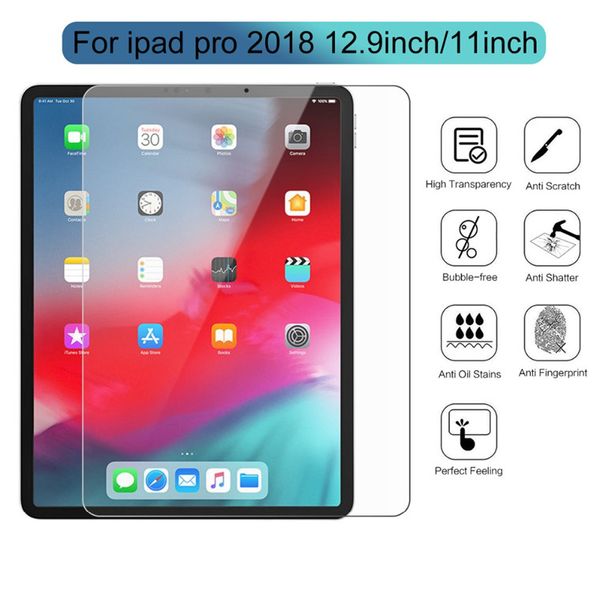 

9h premium tempered gla creen protector for new ipad pro 2018 11 12 9 inch 2017 2 3 4 5 6 air 1 2 mini 4 pro 9 7 10 5 no package