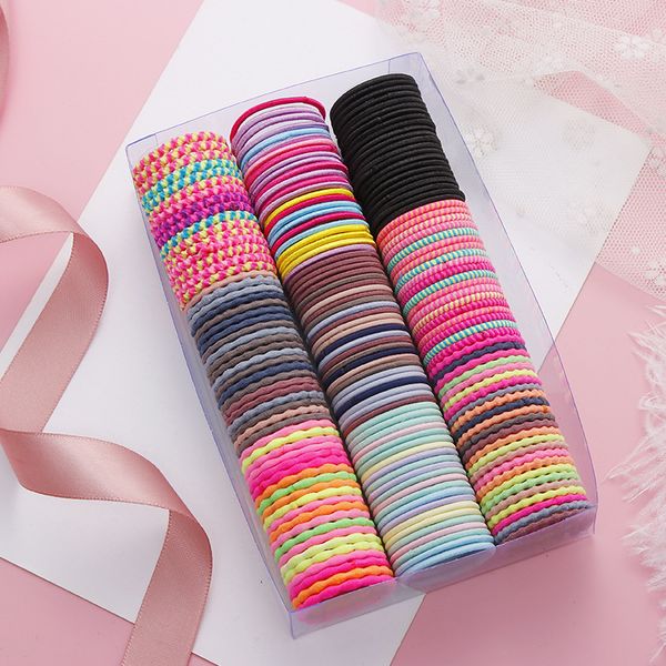 

New 3cm Girls Candy Colors Nylon Rubber Bands Children Safe Elastic Hair Bands Ponytail Holder Kids Hair Accessories 50pcs/lot