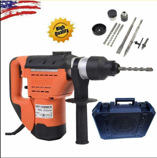 

1-1/2" sds electric rotary hammer drill plus demolition variable speed w/bits us