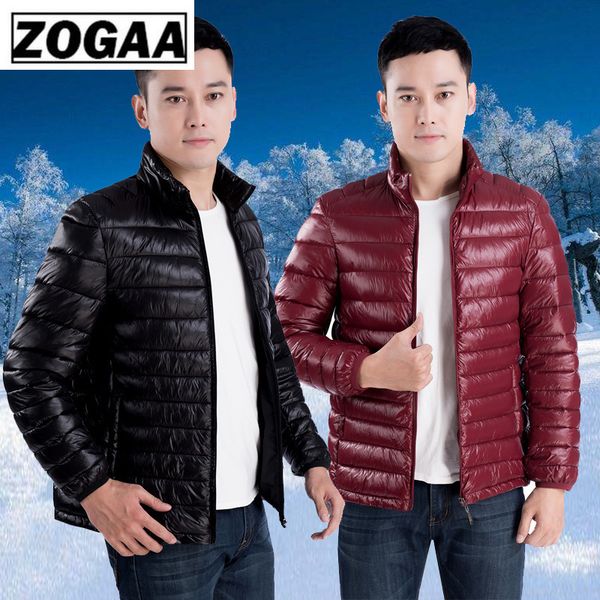 

zogaa men's cotton clothing clothes winter new male down high-quality coat korea large size lightweight cotton coats for men, Black