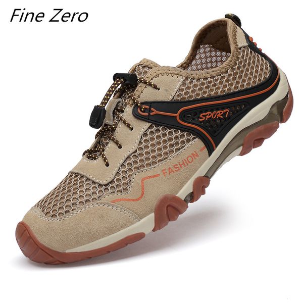 

men's upstream shoes outdoor trekking wading aqua shoes breathable mesh quick drying waterproof sneakers anti-skid hiking