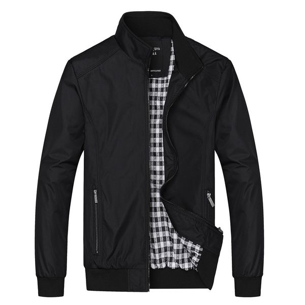 

2019 new fashion men's jackets spring autumn casual coats solid color male bomber jacket mens brand clothing 5xl plus size, Black;brown