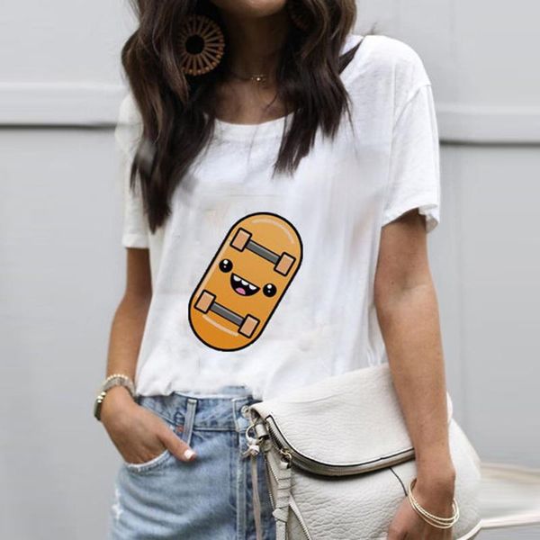 

2020 new arrivals women print t shirt short sleeve o neck harajuku casual fashion summer tshirt 3.27, Black;blue
