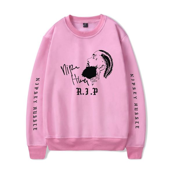 

new american rapper nipsey hussle print men sweatshirt nipsey hussle rap fans hoodie sweatshirt warm boy/girl o-neck clothes, Black