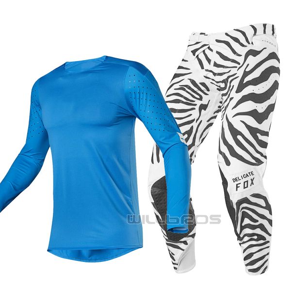 

2019 naughty mx 360 racing le flexair zebra off road motocross dirt bike jersey pant men's gear set, Black;blue