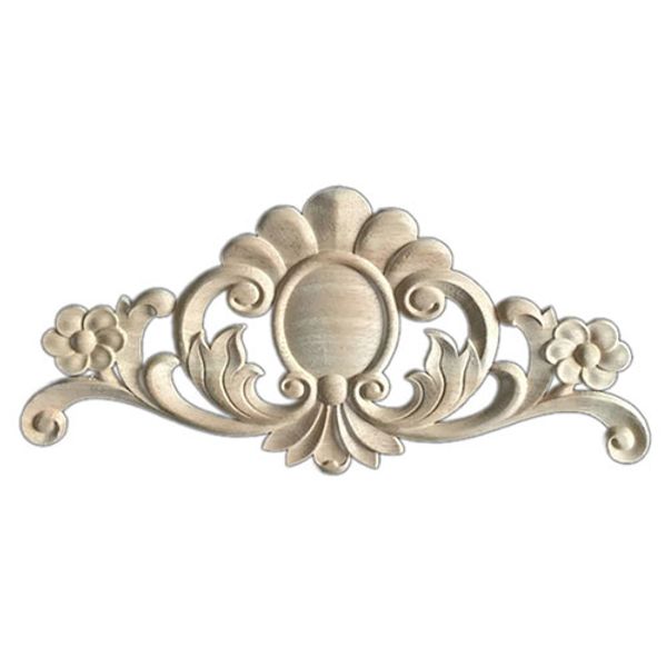 

1x rubber wood carved applique retro furniture craft decor 24*10cm