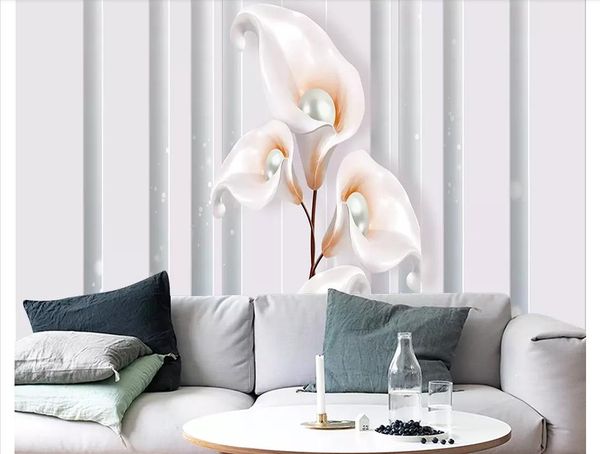

3d wallpapers custom p mural wall paper modern minimalist nordic chinese style snowshoe flower background wall paper for walls