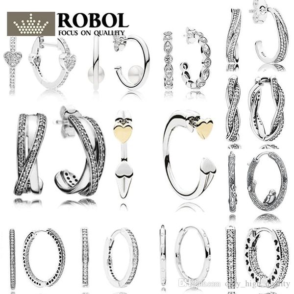 

premium original 925 sterling silver diy popular brand big circle earrings original engraved, Golden