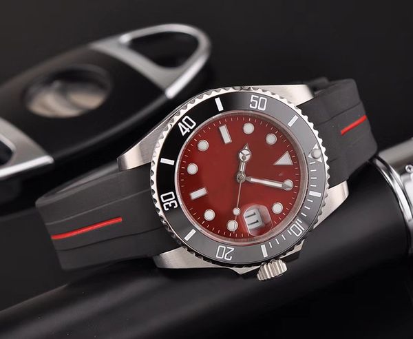 

waterproof 30m automatic 2813 jewel movement sub ceramic bezel dial men watch rubber band ing, Slivery;brown