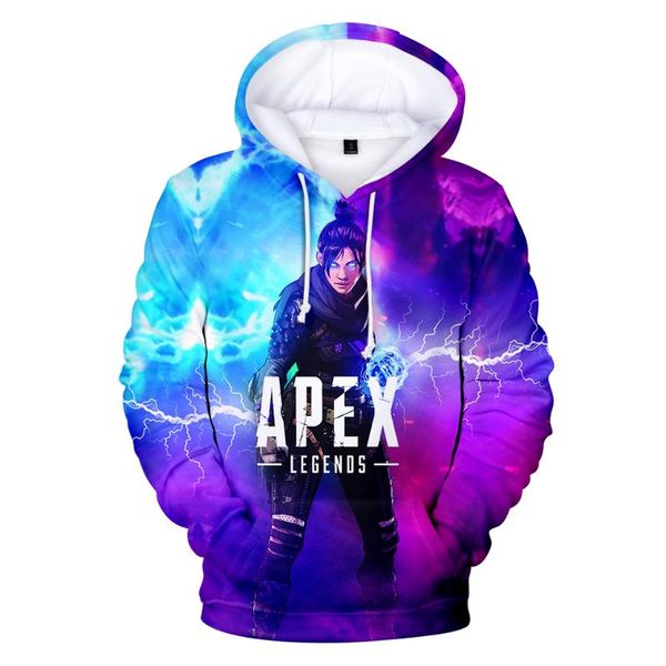 

apex legends 3d hoodies men streetwear 2019 new sweatshirt 3d hoodies men's women autumn long sleeve clothing, Black
