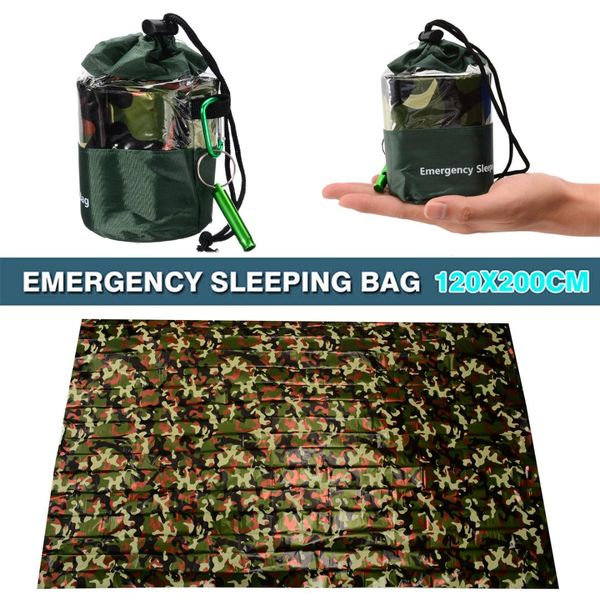 

2waterproof camouflage emergency thermal sleeping bag camping survival 200*120cm