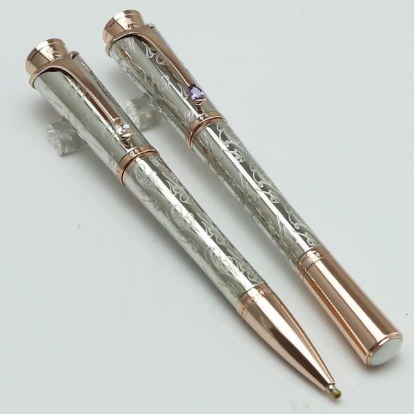 

роскошные грейс mt silver pattern гравировка ролик шариковая ручка / шариковой ручки школа канцелярские роскошь написание шариковых ручек, Blue;orange