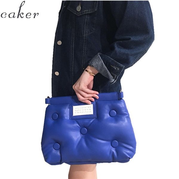 

caker brand 2019 women down feather pu leather day clutches bag chain crossbody shoulder bags wholesale dropshipping