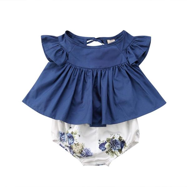 

newborn infant baby girl dress floral + panties bottoms clothes 0-24m, White