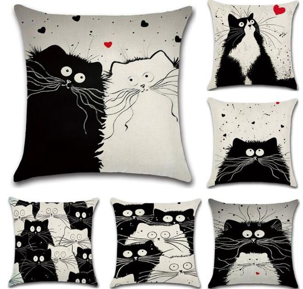 

милый кот белье чехлы мультфильм кот pillowcover белье бросок чехол дома диван пол подушки декор