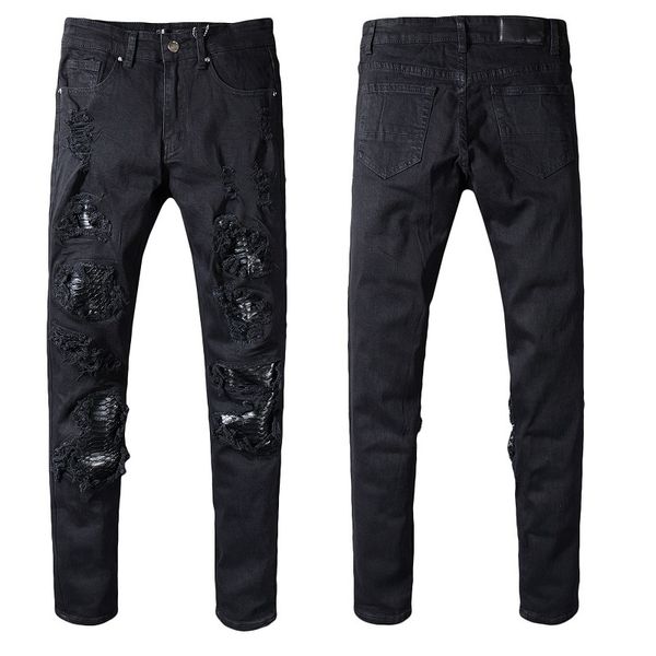 

Mens Designer Pants Motorcycle Biker Jeans Rock Revival Skinny Mens Designer Jeans Cool Beggar Mottled Hole True Mens Jeans