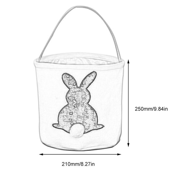 

4 colors easter bucket sequins easter basket easter bunny bag cute rabbit bunny gift carry eggs candy bag