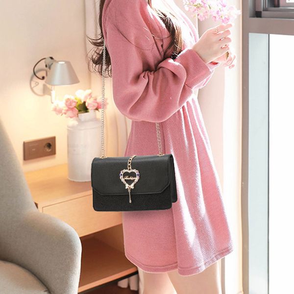 

женщины сумка crossbody сумка пряжки сумки блестки цепи плеча вскользь розовый коммуникатор для дам кошелек кожаный pu тотализатор