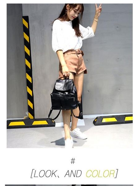 

2020 new backpack women's soft leather solid color casual fashion travel large capacity backpack ladies