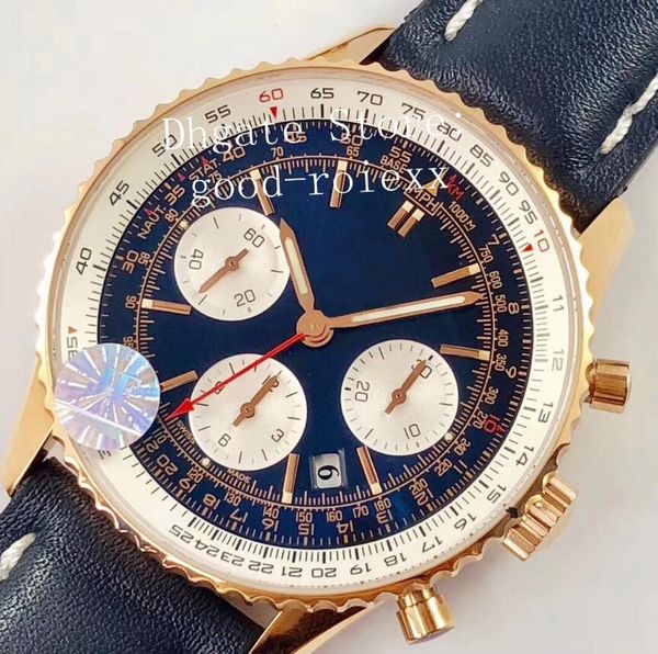 

роскошные мужские часы из розового золота с хронографом мужские автоматические часы 7750 eta men 43mm date sport valjoux кожа сапфировое сте, Slivery;brown