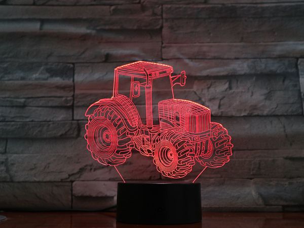 

3d lamp tractor visual light effect battery powered 7 colors with remote awesome decoration for living room led night light lamp