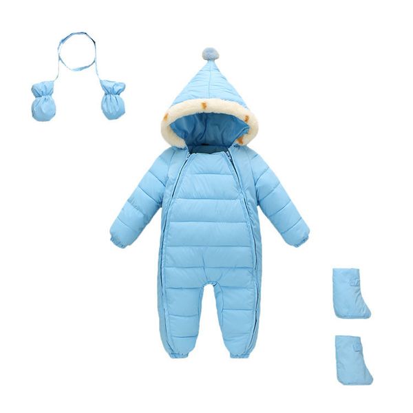 

baby girl clothes autumn winter coat baby boy jumpsuit cotton pure long sleeve overalls newborn outerwear coats for jackets, Blue