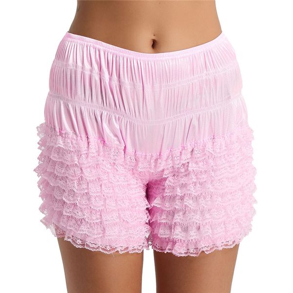 

tiaobug women lingerie tiered ruffle lace dance performance bloomers frilly knickers super soft stretchy women underwear panties y200425, Black;pink