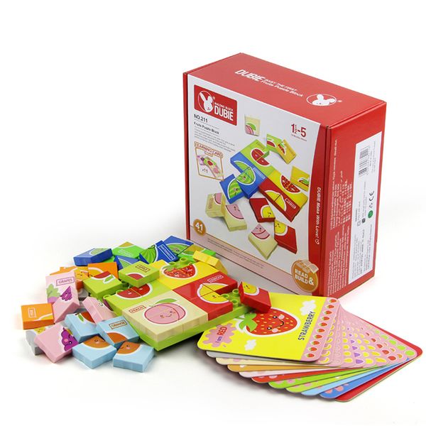 

41pcs educational building blocks toys for children colorful cognitive creative fruits and vegetables planar puzzles for kids toy gifts