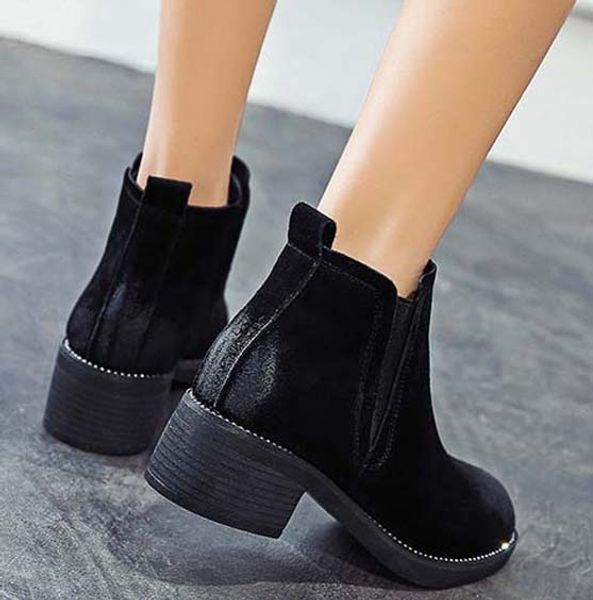 

fashion designer women shoe mid boot superstar new retros thick heel boots womens shoes sox boots with box bn64, Black