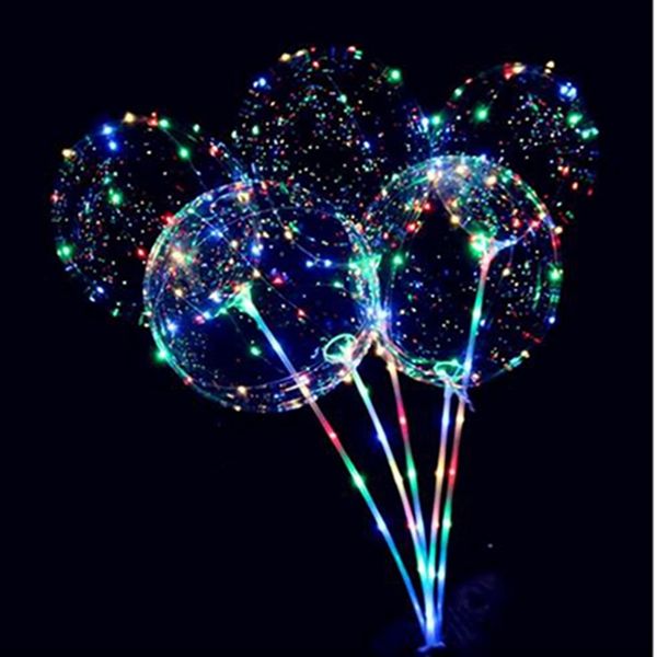 

led lights balloons night lighting bobo ball multicolor decoration balloon wedding party decoration bright lighter balloons with stick