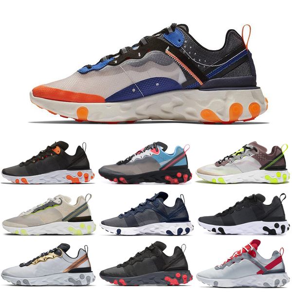 

nike react element 55 87 shoes кроссовки черный orewood коричневый полуночный темно-синий оранжевый королевский оттенок hyper fusion женские, White;red