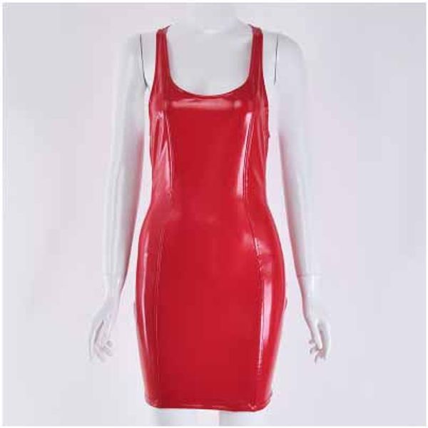 

womens dress womens round neck pu slim dresses ladys party style skirts lady solid color & club skirt bright style summer, White;black