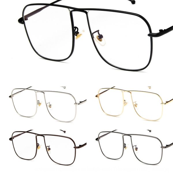 

2020 metal myopia square frame plain single beam ultra light glasses frame men's and women's myopia glasses, Silver