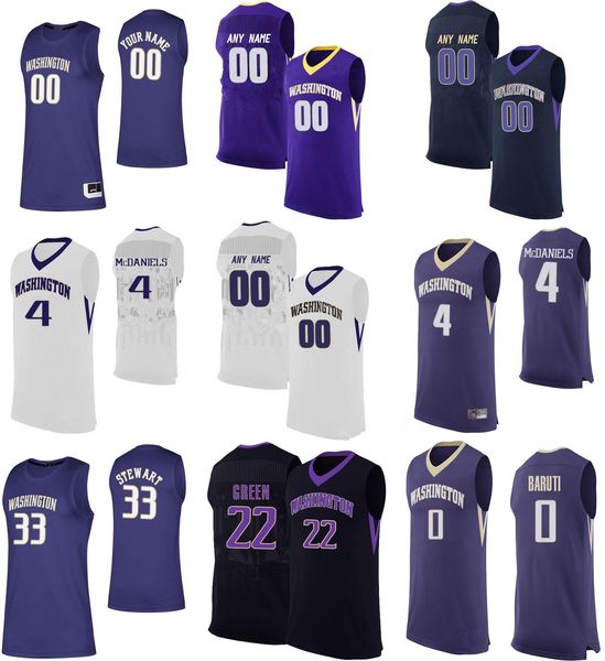 

washington quin barnard jerseys huskies jersey raequan battle 21 jamal bey 5 j'raan brooks 35 college basketball wears mens custom stit, Black