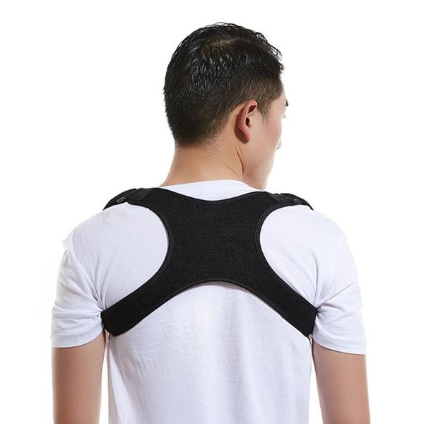 

back posture corrector belt straight back correction invisible shoulder strap hunchback breathable open orthopedic braces, Black;blue