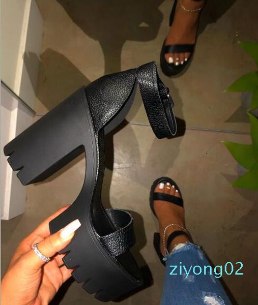 

sandals shoes fashion club pvc female high heels women open toe clear platform transparent party comfort holiday 02z, Black