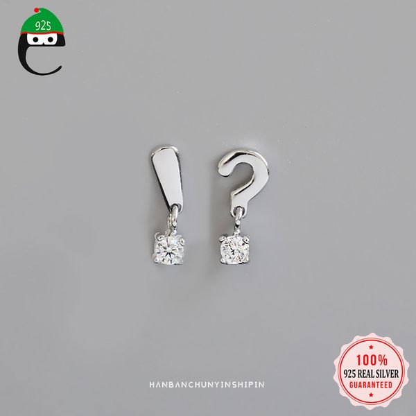 

elfoplatasi authentic 925 sterling silver creative minimalist asymmetric stud earring for women silver 925 earring jewelry da643, Golden;silver