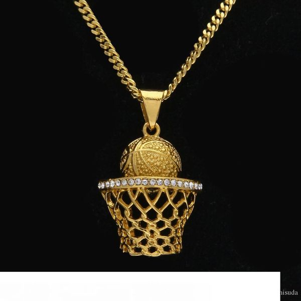 

новая мода старинные серебряные корзины обод обруч стрелять мяч баскетбол стенды шарм кулон ожерелье горный хрусталь мужчины женщины подарок, Silver