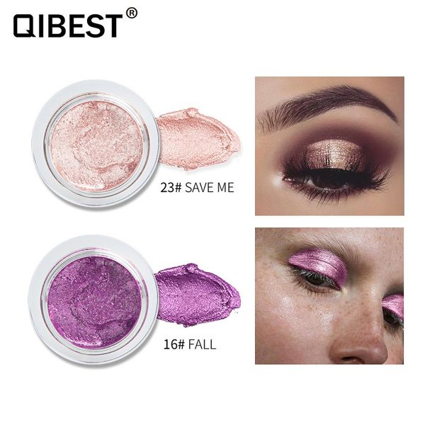 Mode QIBEST 25 Farben Make-up Lidschatten Glitzer Schimmernde Lidschattencreme Metallic Augenkosmetik für alle Hauttypen