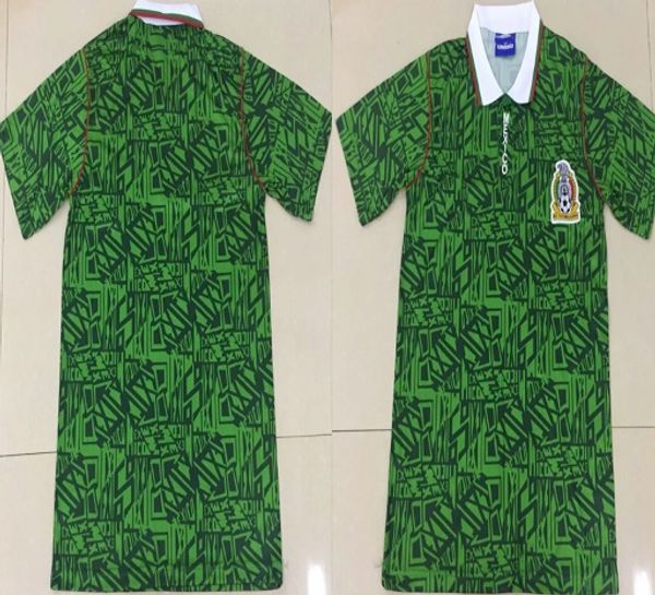 

1994 mexico retro soccer jerseys #9 h.sanchez 94 #10 carcia vintage galindo alves camiseta de futbol hermosillo suarez g.aspe football shirt, Black;yellow