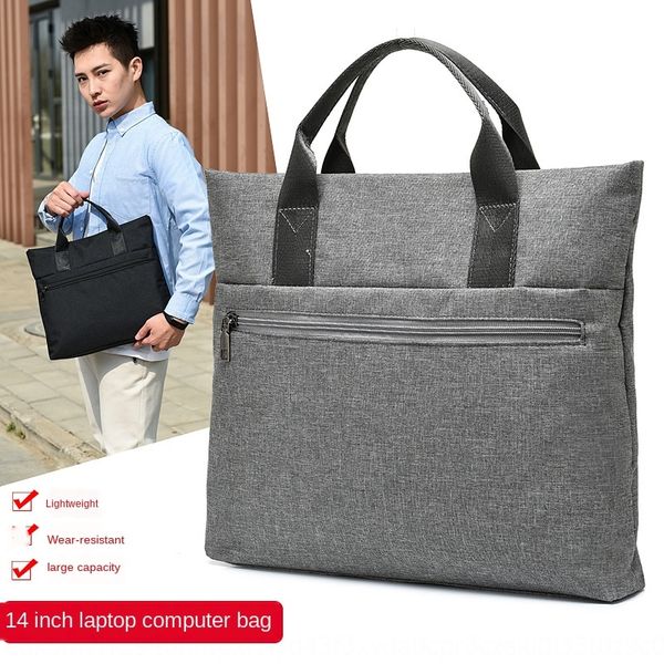 

business leisure portable wear-resistant large lapcomputer computer bag capacity men's and women's lapbag, White